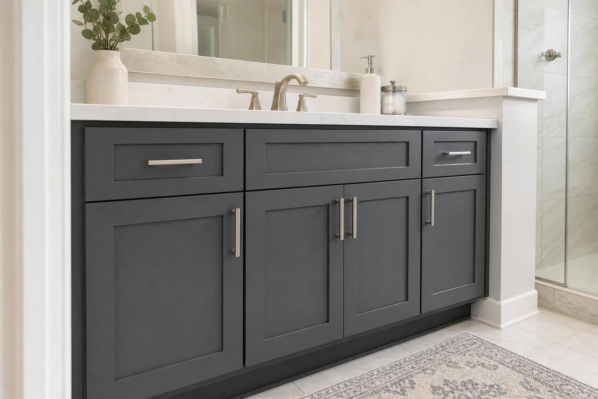 Painted bathroom vanity cabinet