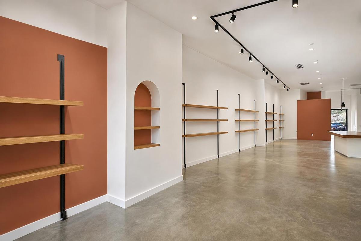 Retail storefront interior painting