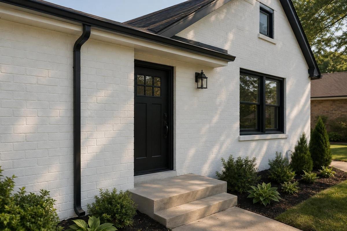Modern painted brick exterior