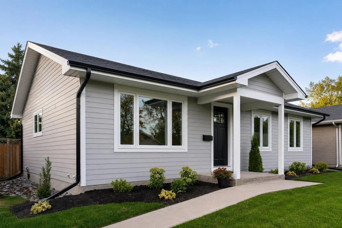 Fresh exterior siding, soffit and fascia finish